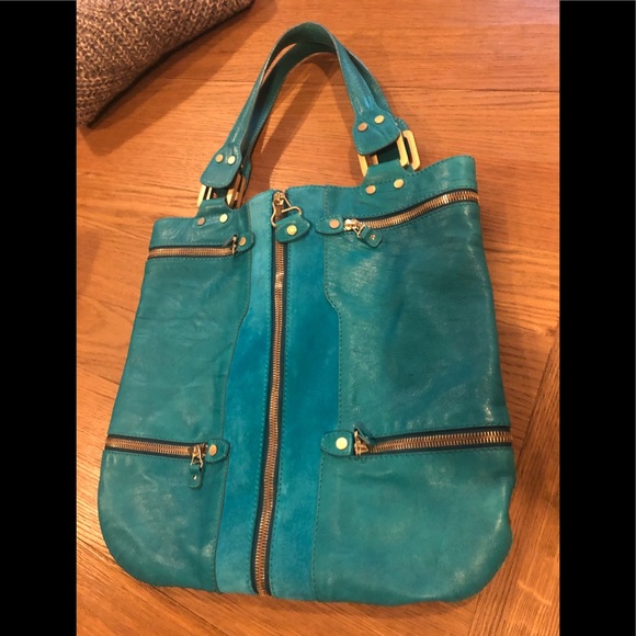 Jimmy Choo Handbags - Jimmy Choo Turquoise Mona Bag